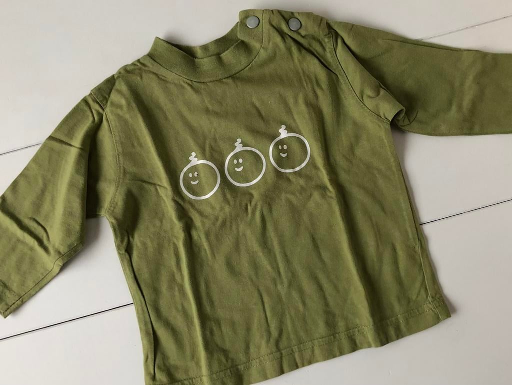 longsleeve Beebies 68 kaki groen, Gebruikt, Jongetje of Meisje, Ophalen of Verzenden, Shirtje of Longsleeve