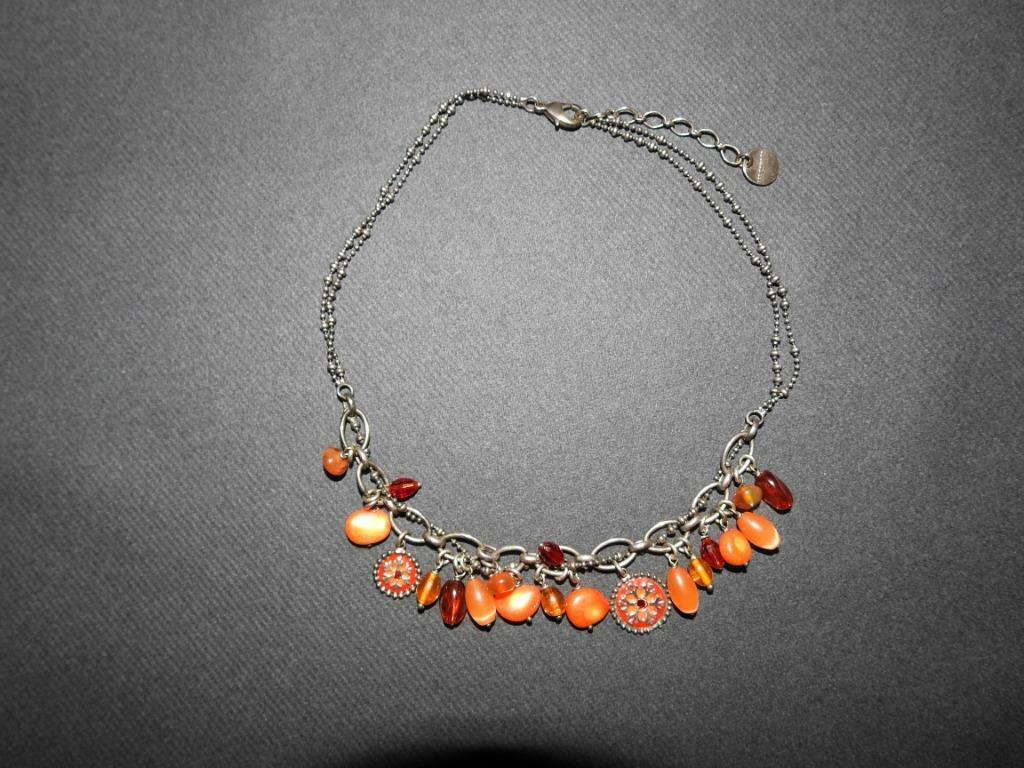 Oranje halsketting van Les Cordes, Handtassen en Accessoires, Overige materialen, Oranje, Ophalen of Verzenden, Verstelbaar