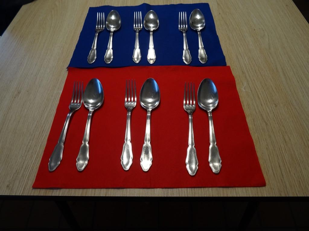 Antieke  6 lepels en  6 vorken BB Royal Bouillet Bourdelle, Ophalen of Verzenden