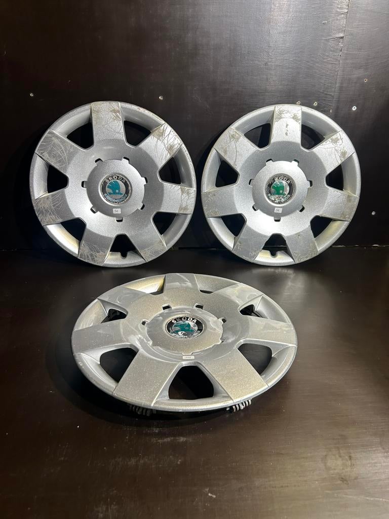 3 Skoda Fabia 14" wieldop, Auto diversen, Wieldoppen, Ophalen of Verzenden, Gebruikt
