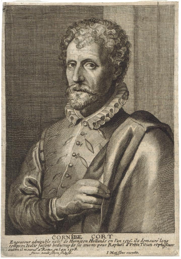2x Franciscus v d Steen v. J. Meyssens "Portret Corn. Cort", Antiek en Kunst, Ophalen