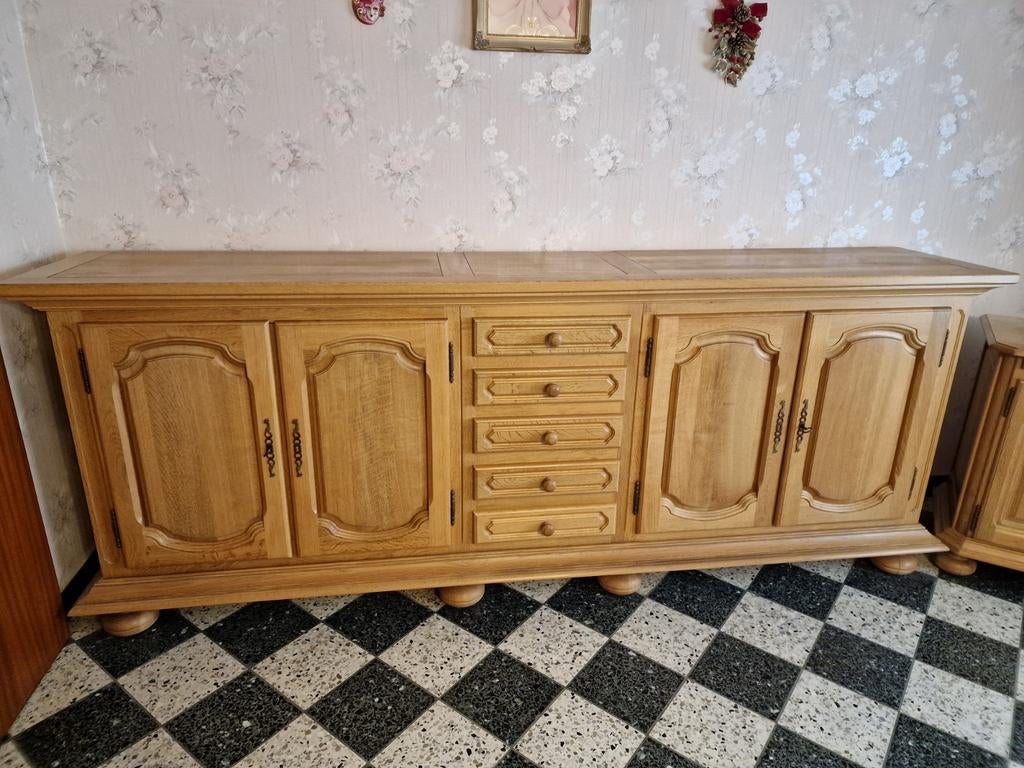 Salle à manger complète chêne massif, Maison & Meubles, Enlèvement, Comme neuf