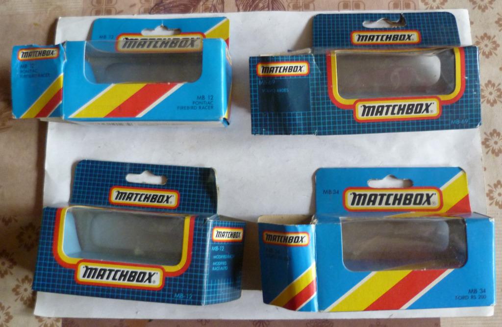 Matchbox 4 lege doosje's, Ophalen of Verzenden, Gebruikt, Auto