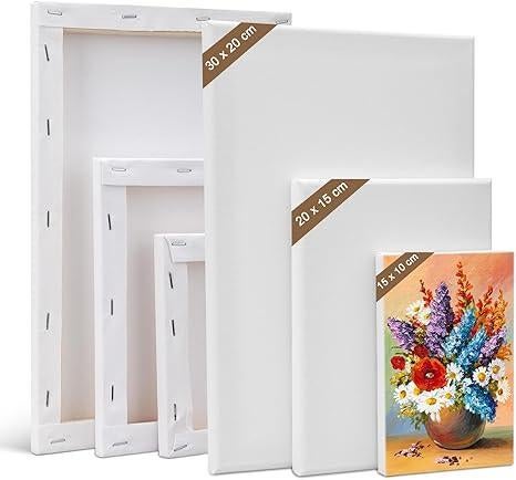 Set van 6 blanco canvas voor olie en acrylverf | GRATIS LEV, -, Verzenden, -, Nieuw