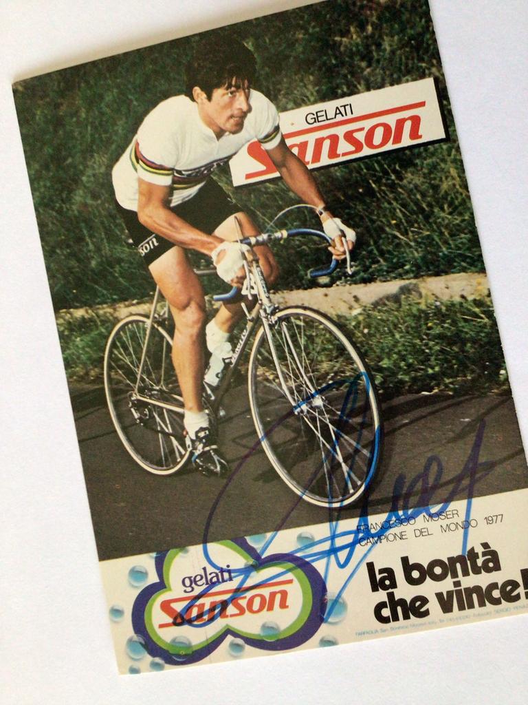 Wielerkaart 1978 team sanson wk francesco moser signe, Enlèvement ou Envoi, Comme neuf