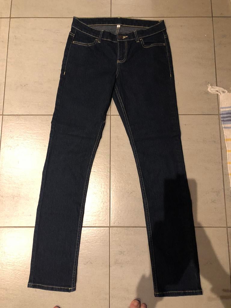 Damesjeans - donkerblauwe denim - maat 38 lange beenlengte, Ophalen of Verzenden, Nieuw