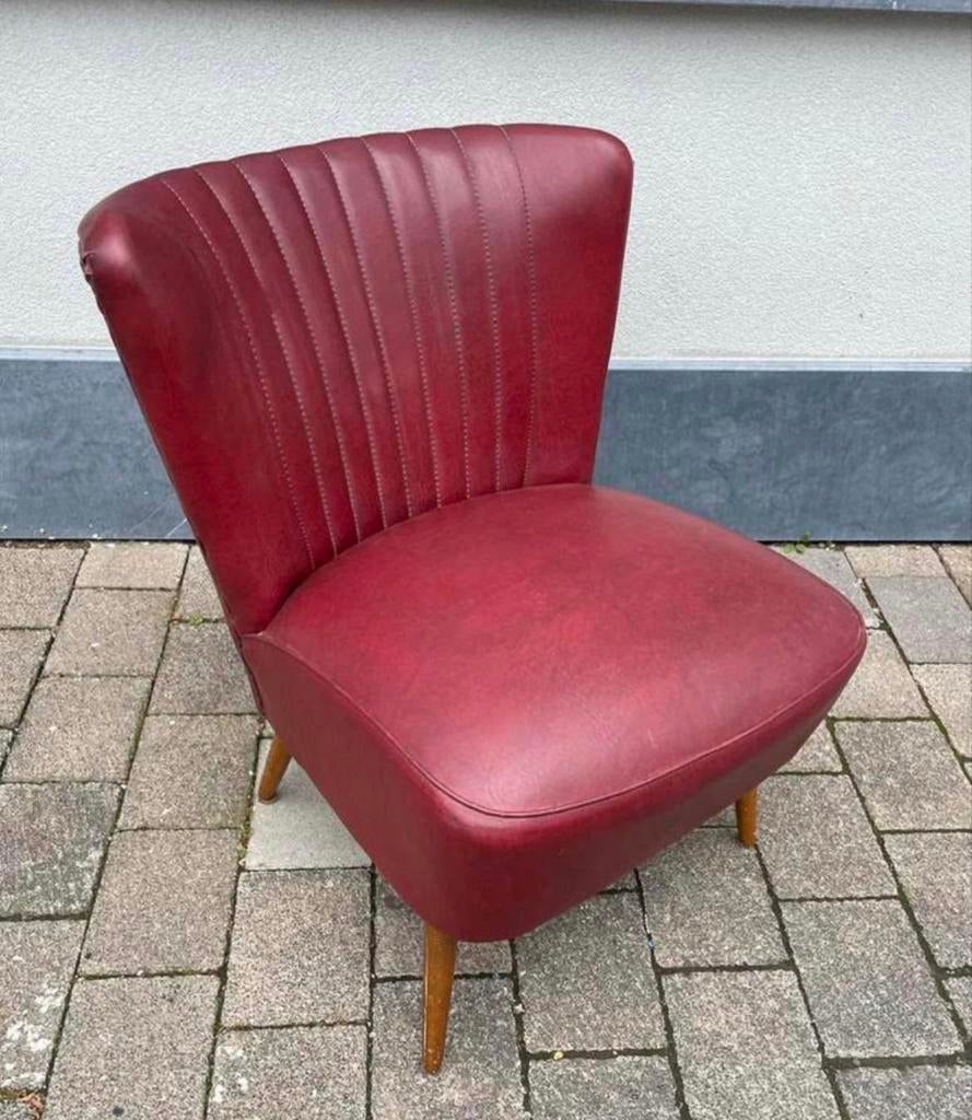 Vintage red cocktail chair retro expo 58 design, Ophalen