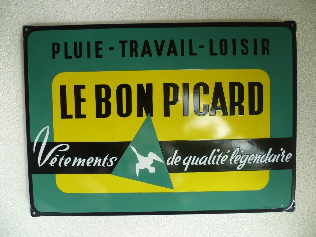 EMAILLE RECLAME BORD"LE BON PICARD "EAS UIT JAREN 50, Ophalen of Verzenden, Zo goed als nieuw, Reclamebord