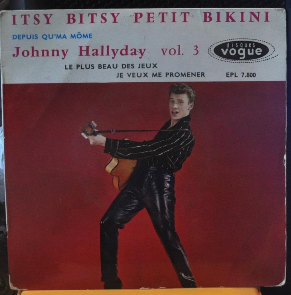 vinyl 45 t johnny hallyday itsy bitsy petit bikini (x20333), Enlèvement ou Envoi, Utilisé