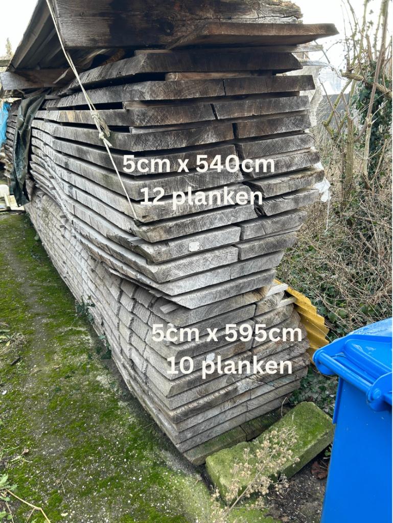 Eiken planken, bool x 2, apart verkrijgbaar, Ophalen, 25 tot 50 mm, Eiken, Nieuw