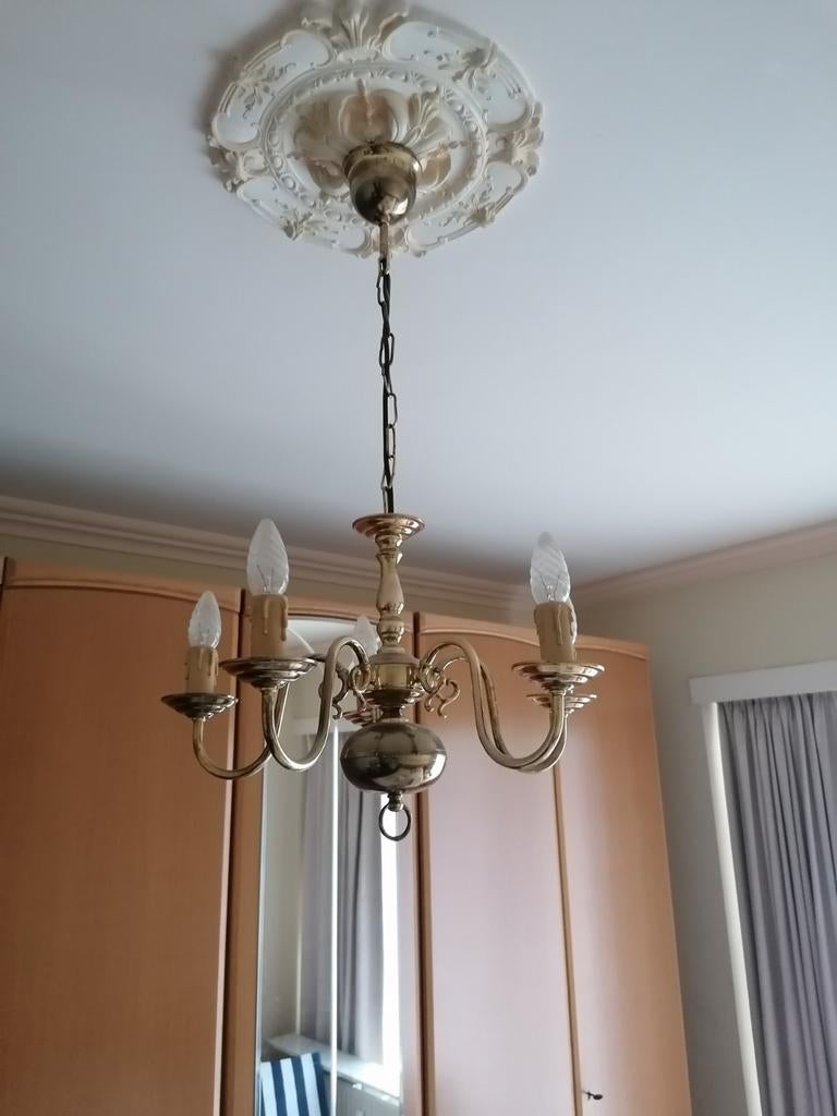 Lustre en cuivre doré, Enlèvement, Comme neuf