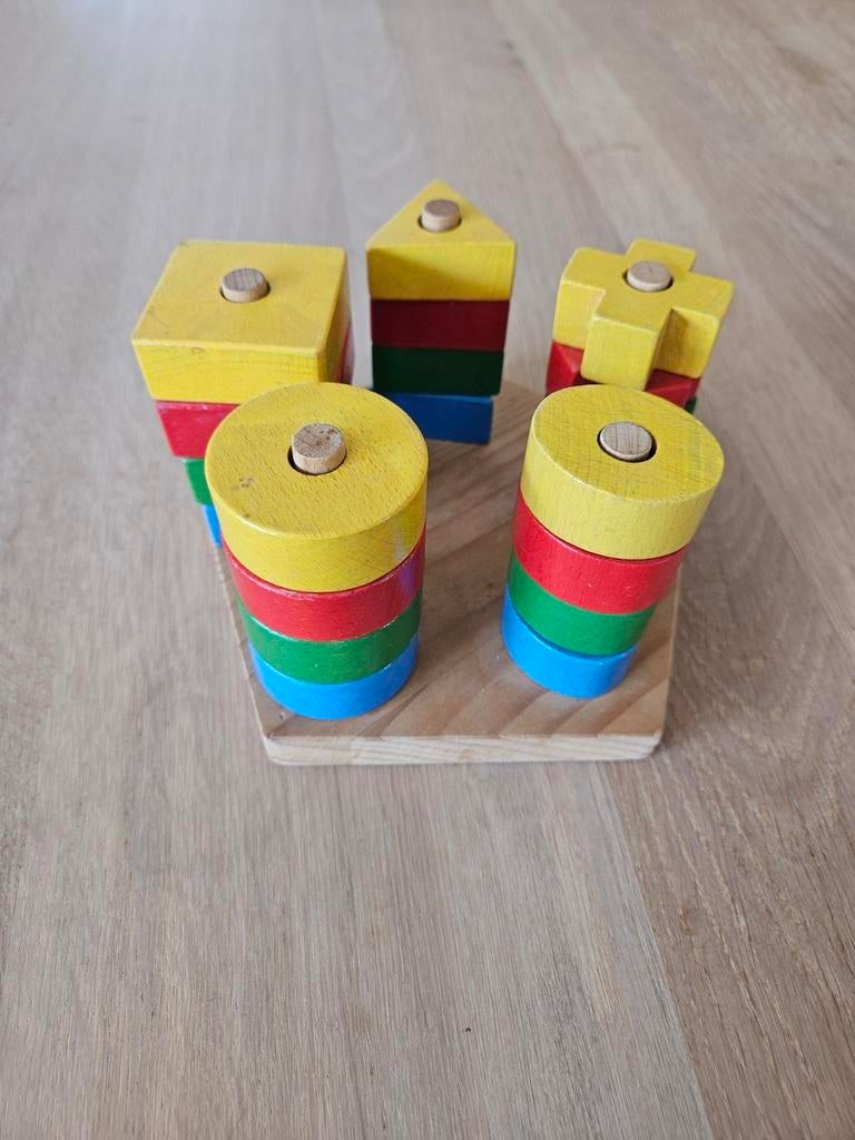 houten stapelbord educatief vormen kleuren tellen montessori, Kinderen en Baby's, Speelgoed | Houten speelgoed, Ophalen of Verzenden