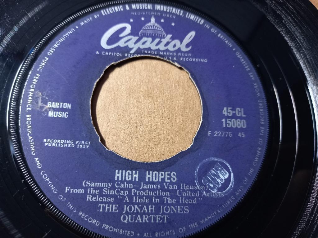 The Jonah Jones Quartet ‎– High Hopes / Hit Me Again '7, Enlèvement ou Envoi, Utilisé, Jazz et Blues