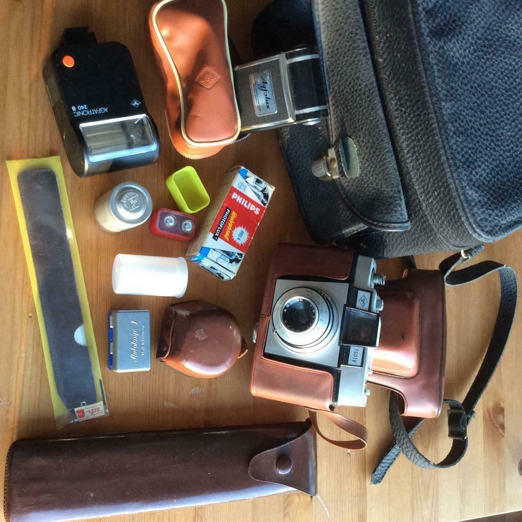 Set van vintage Agfa (e.a.) camera materiaal, Ophalen, Gebruikt, Compact, Overige Merken