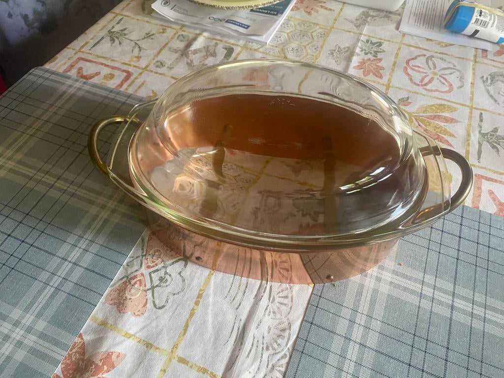 Pyrex ovenschotel in koperen presenteerschaal, Ophalen, Nieuw
