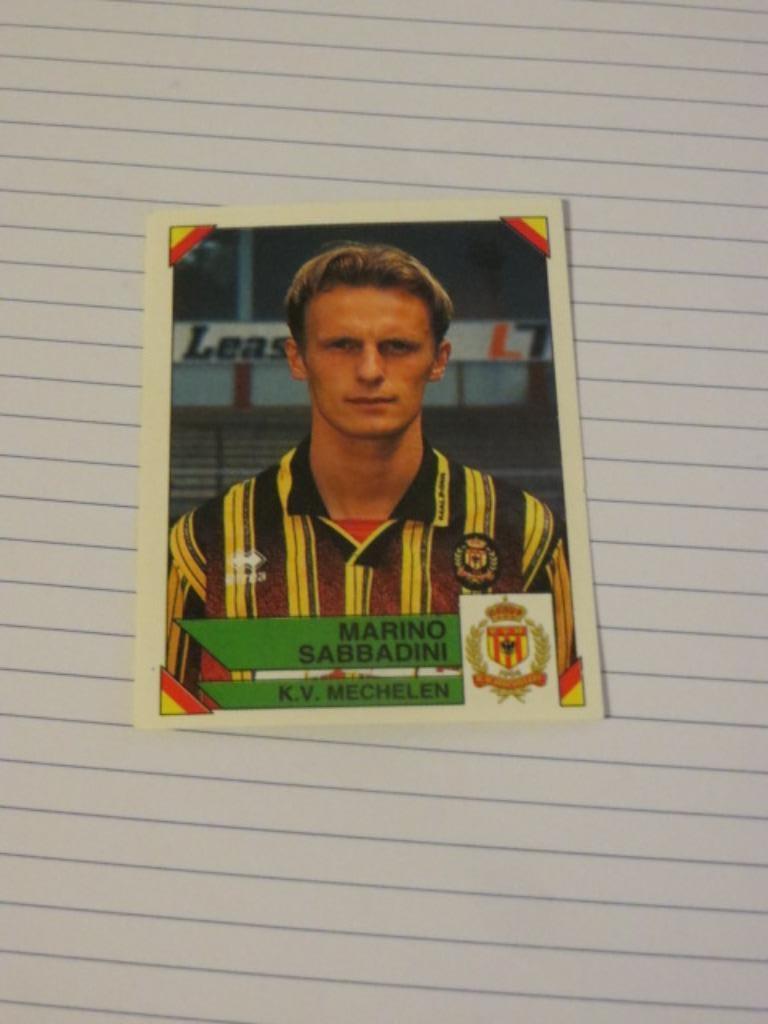 Voetbal: Sticker football 95 :  Marino Sabbadini - Mechelen, Ophalen of Verzenden, Nieuw, Sticker
