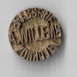Unieke oude stempel BRASSERIE A. WILLEMS ZONHOVEN, Ophalen of Verzenden