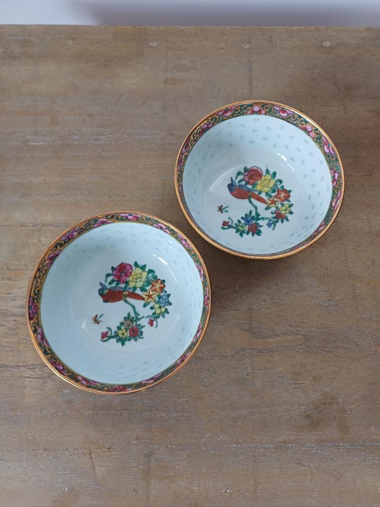 2 bols à grains de riz en porcelaine, Enlèvement