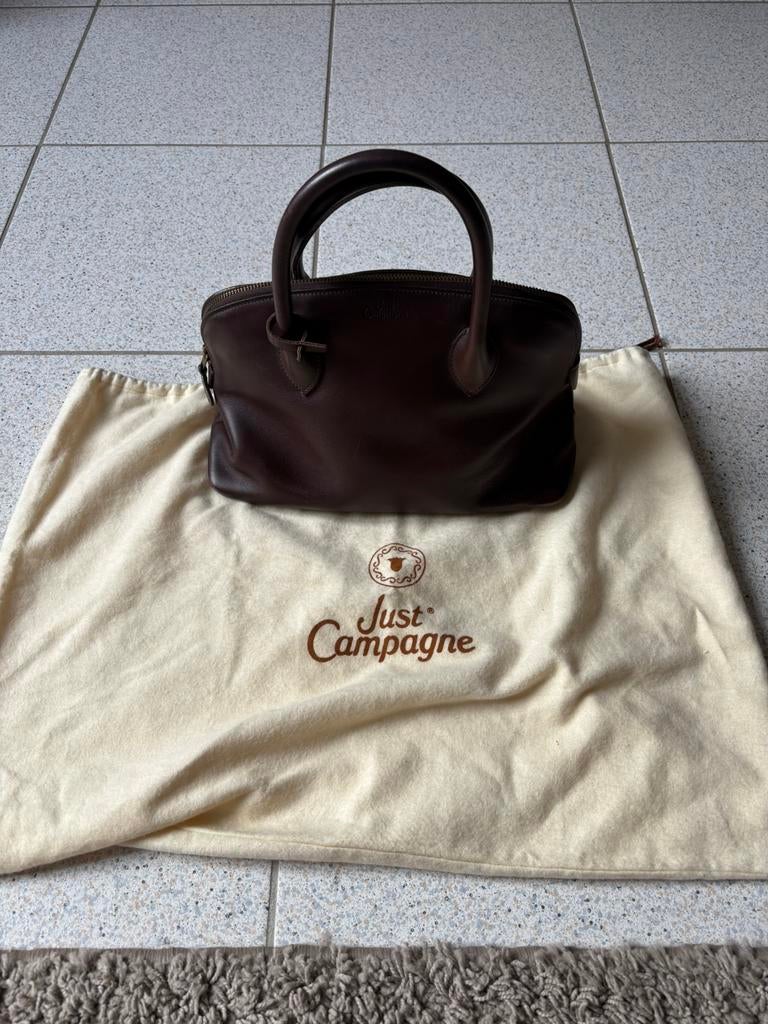 Vintage handtas Just Campagne, Ophalen of Verzenden, Zo goed als nieuw, Bruin, Handtas