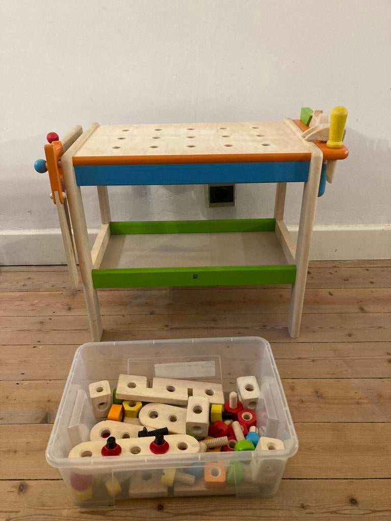 Pintoy houten werkbank voor kinderen, Kinderen en Baby's, Ophalen, Zo goed als nieuw