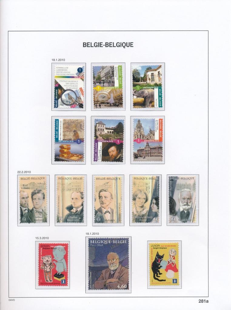 L'année 2010 Belgique supplément 1b, sur DAVO Luxe gratuit, Enlèvement ou Envoi, Non oblitéré, Neuf