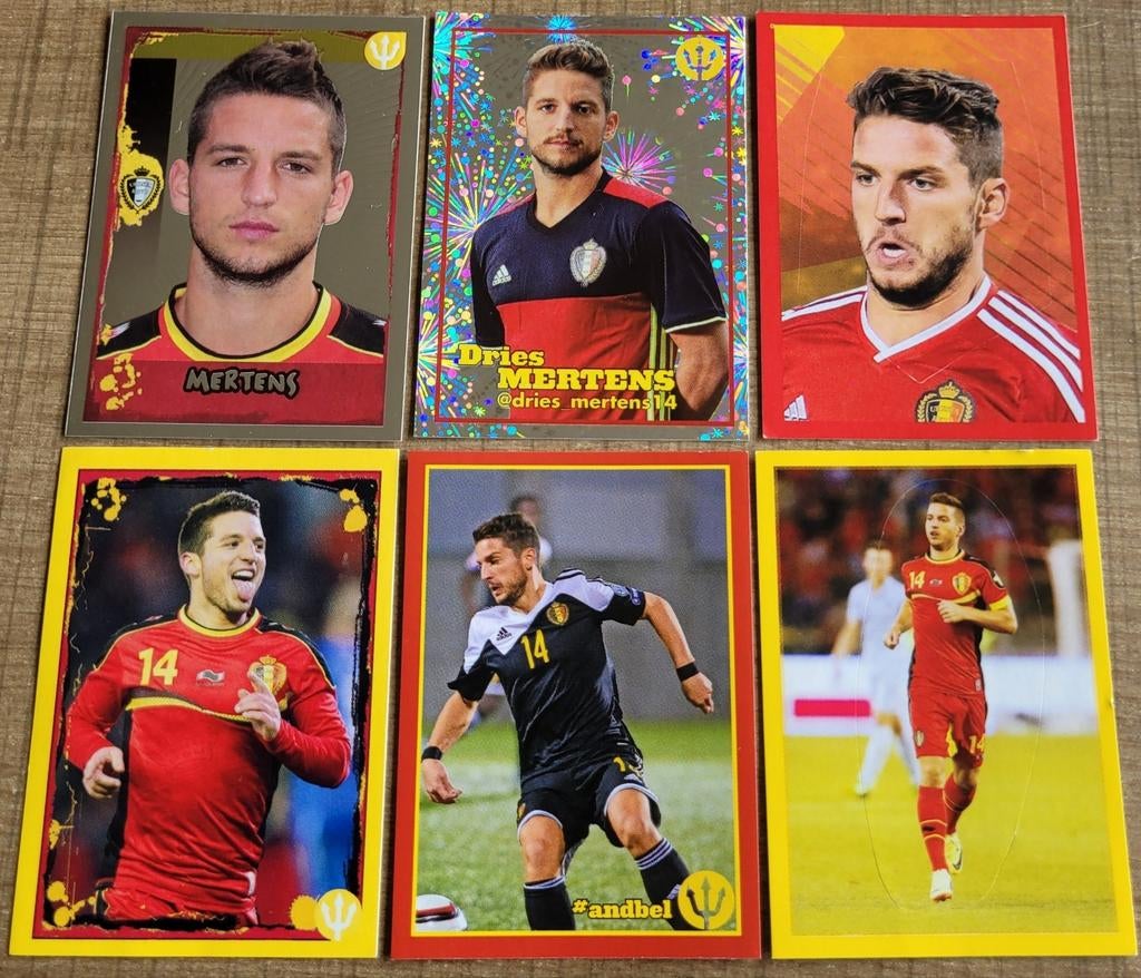 6 Panini stickers: Dries Mertens, Verzamelen, Ophalen of Verzenden, Zo goed als nieuw, Poster, Plaatje of Sticker
