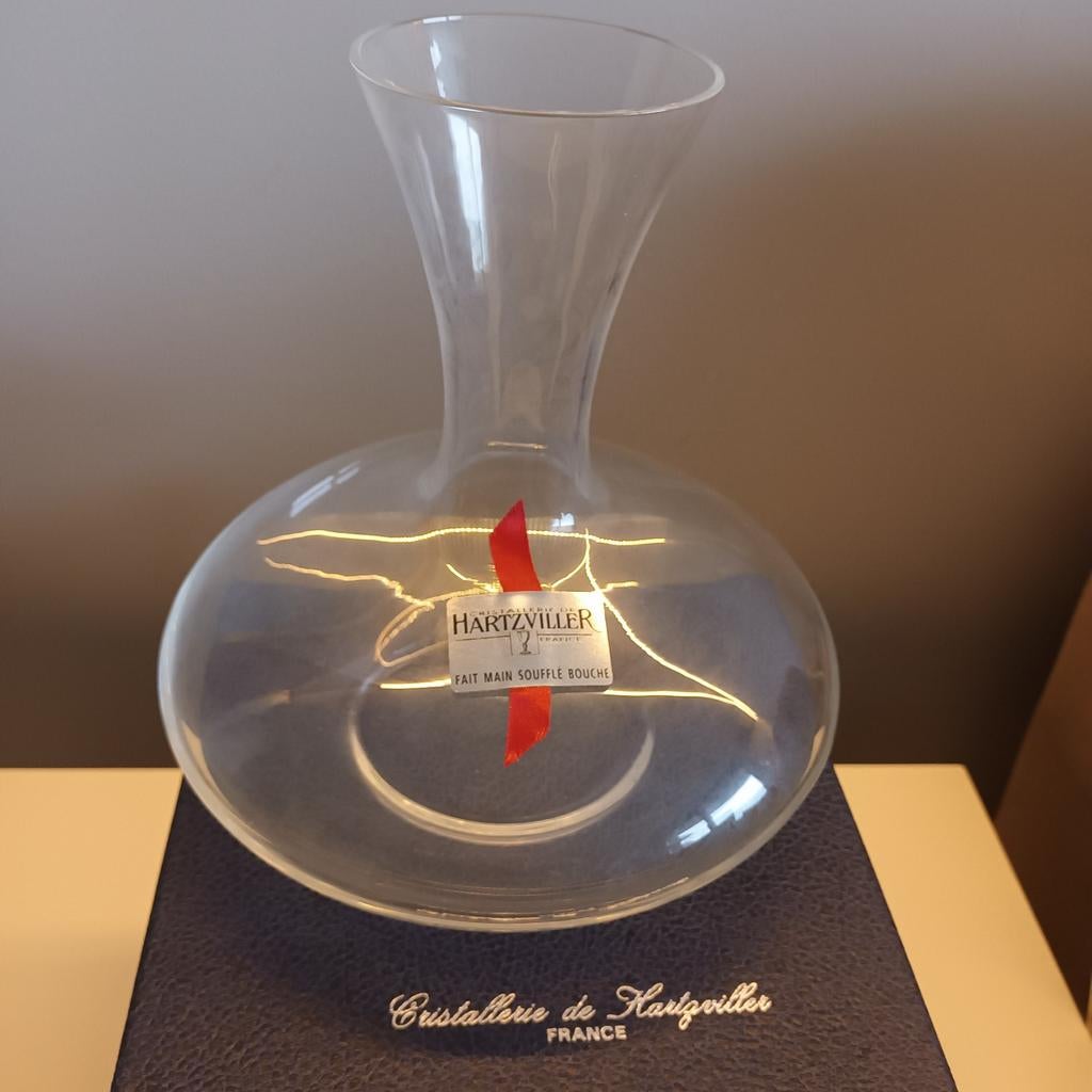 Decanteer karaf Cristal nieuw 23 cm H 21 cm doormeter, Ophalen of Verzenden