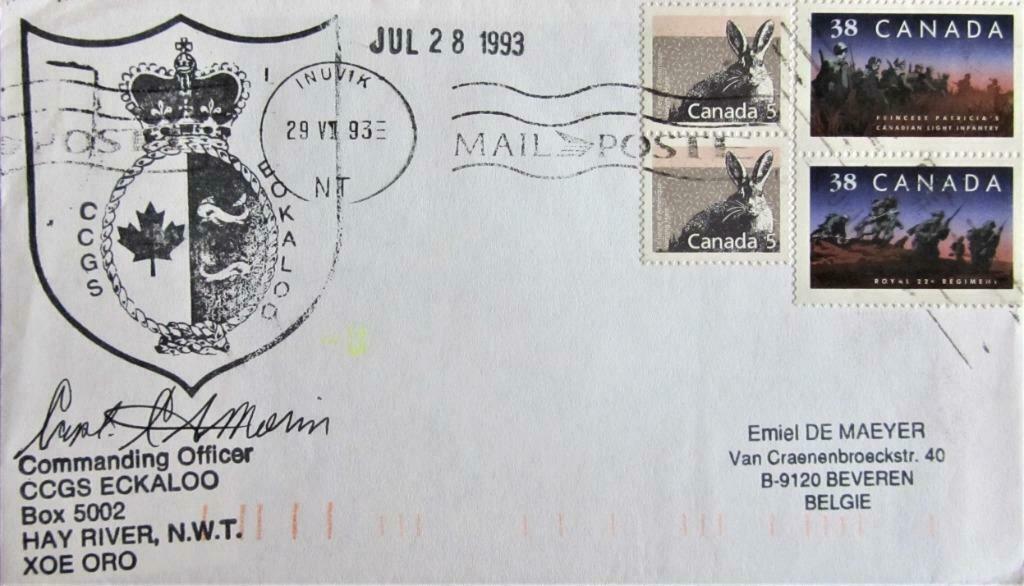 FDC SCHEPEN- CANADA- CCGS ECKALOO, Enlèvement ou Envoi, Affranchi, Autres thèmes
