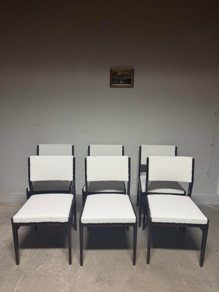 Vintage stoelen set van 6 geherstoffeerd, Huis en Inrichting, Stoelen, Ophalen, Zo goed als nieuw, Stof