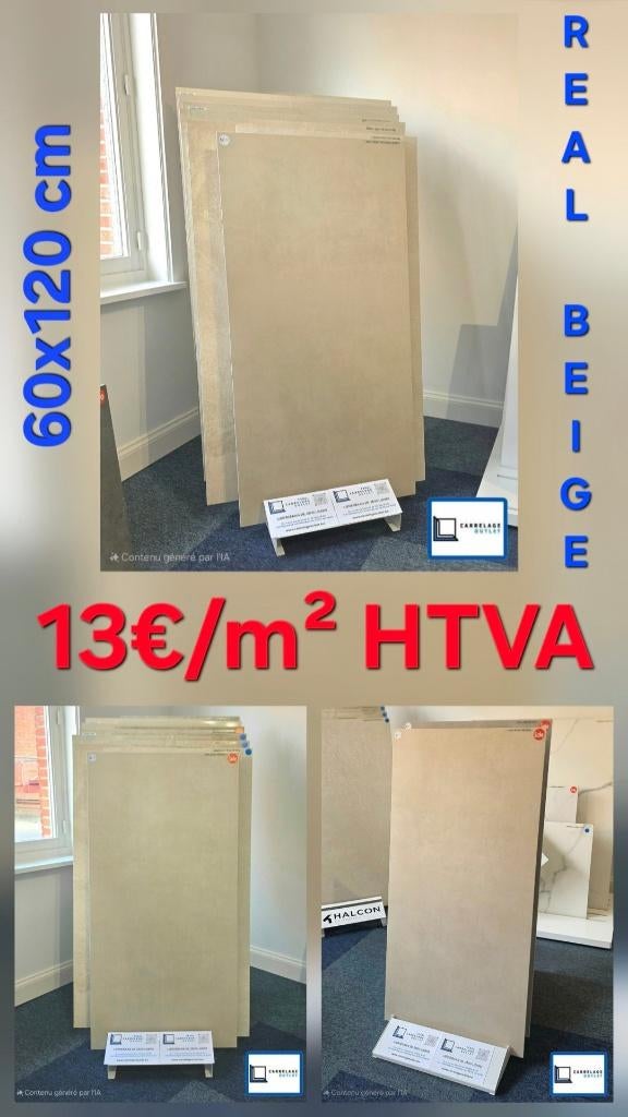 Carrelage 60x120 cm, Bricolage & Construction, Enlèvement, Neuf, 10 m²² ou plus