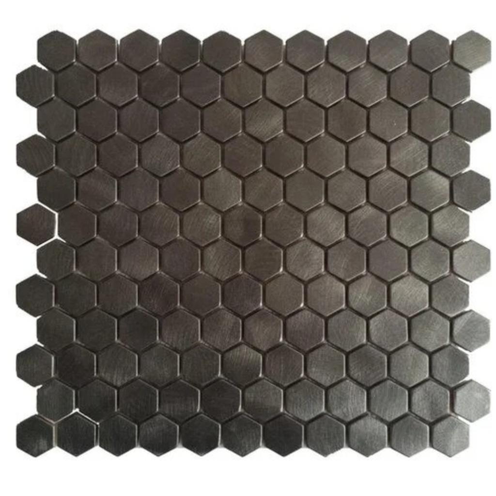 Mozaiëk Reflections Gun Metal Hexagon 23mm, Doe-het-zelf en Bouw, Tegels, Nieuw, Wandtegels, Keramiek, 20 tot 40 cm, 20 tot 40 cm