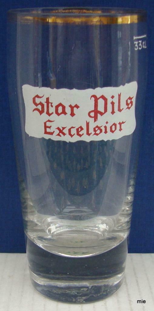 Bier brouwerij glas Excelsior rood-wit  Gent, Ophalen of Verzenden, Zo goed als nieuw, Bierglas