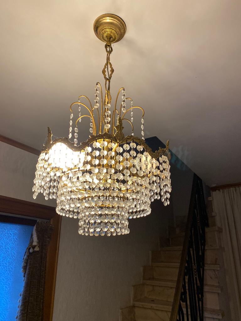 Vintage kristallen kroonluchter, Ophalen