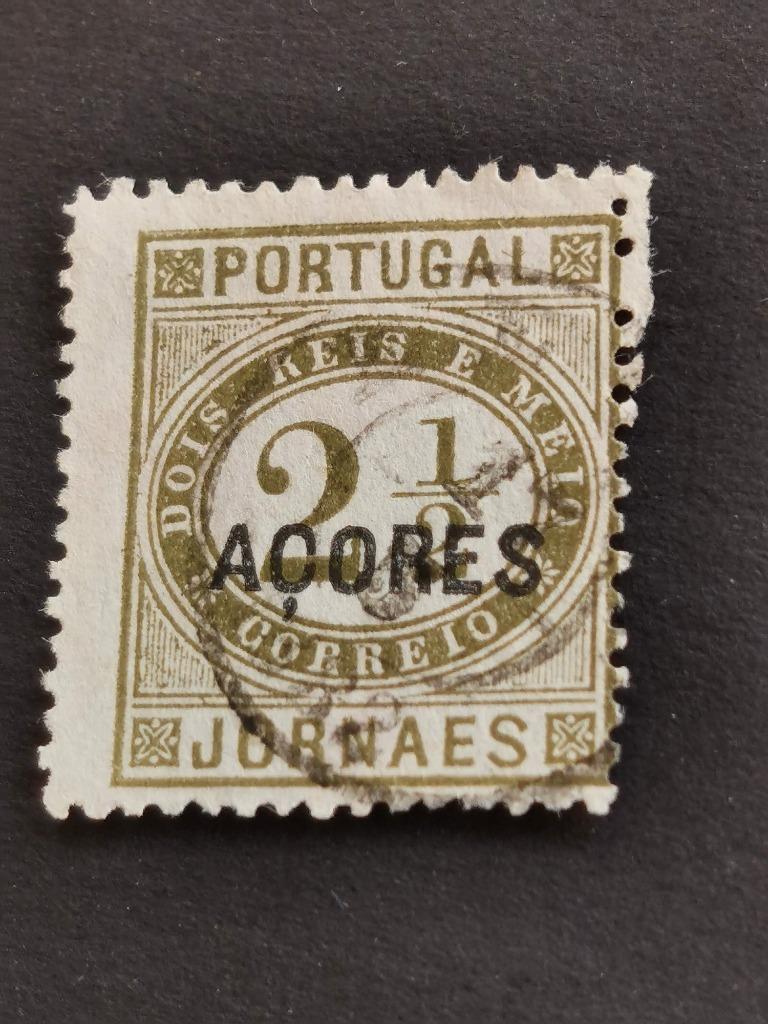 Azoren 1876 - kranten postzegel met opdruk ACORES, Ophalen of Verzenden, Portugal, Gestempeld