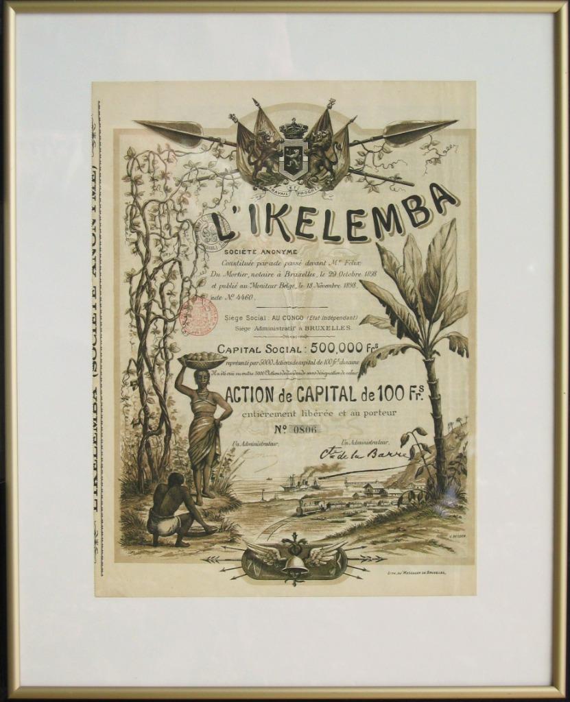 État indépendant du Congo action L' Ikelemba 1898 encadrée, Verzenden, Overige soorten, Overige typen