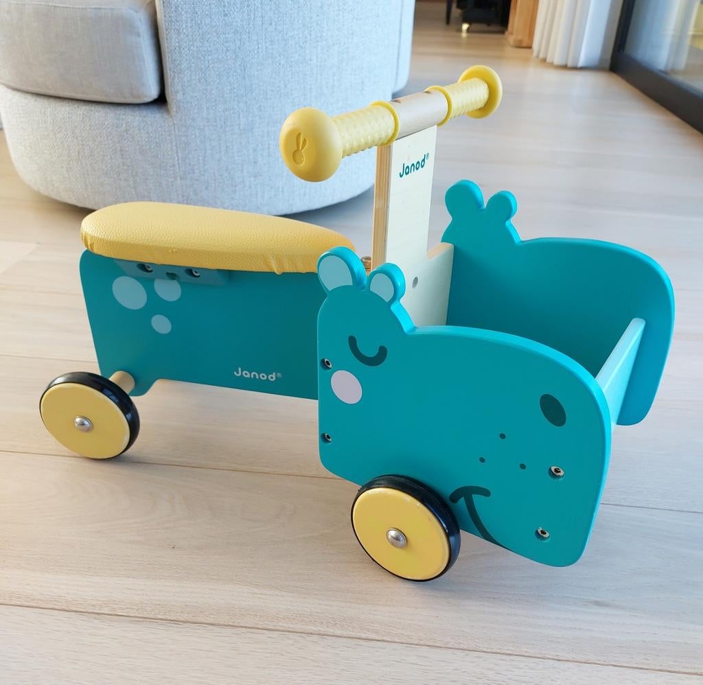 Porteur en bois Janod - Hippopotame