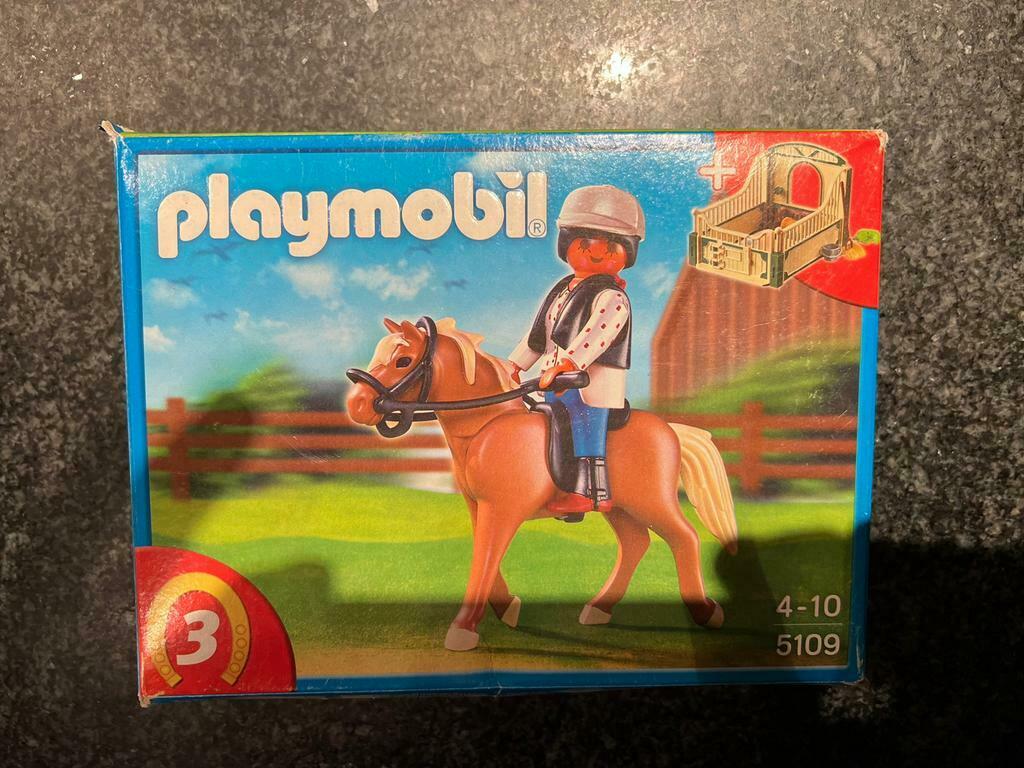 Playmobil Paard + Paardenbox, Enlèvement ou Envoi, Comme neuf