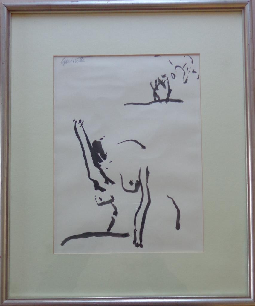 LUCIEN GUINOTTE / VROUWELIJK NAAKT / ORIGINEEL WERK 54x45cm, Enlèvement ou Envoi