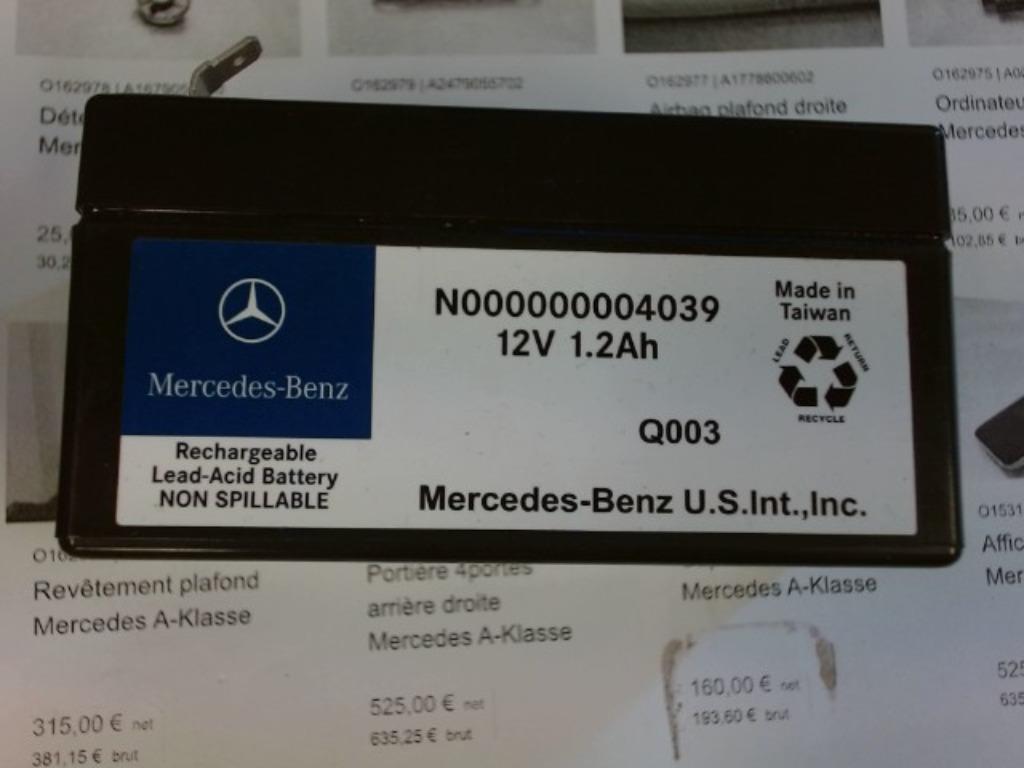 Batterie Mercedes A177 2018 1.5CDi N000000004039 (294A), Ophalen, Gebruikt