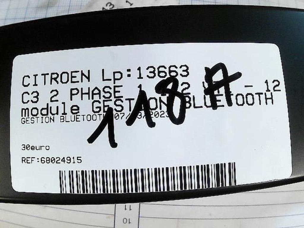 Module Bluetooth Citroën C3 2009-2013 9666419080 00 (118A), Enlèvement ou Envoi, Utilisé, Citroën