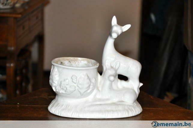 jardinière a la biche faience blanche, Enlèvement ou Envoi, Utilisé