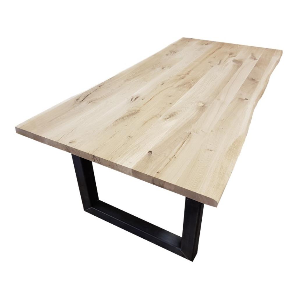 massief eiken tafel | tafelblad | eettafel | boomstamtafel, Enlèvement, Neuf, Rectangulaire, Chêne