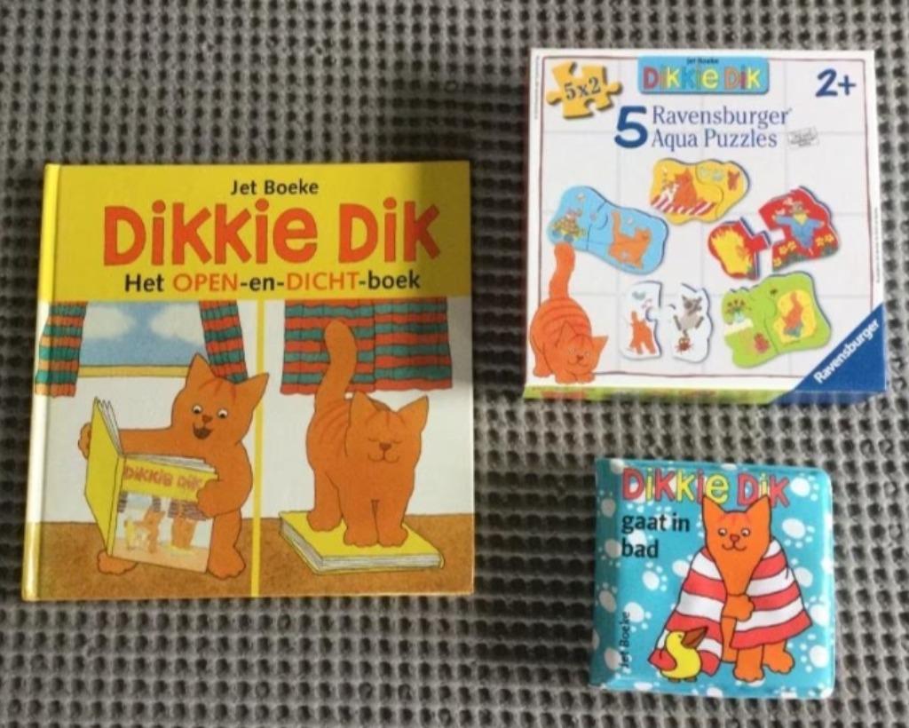 Dikkie Dik boek, badboek + 5 waterpuzzels, Kinderen en Baby's, Speelgoed | Educatief en Creatief, Gebruikt, Ophalen of Verzenden