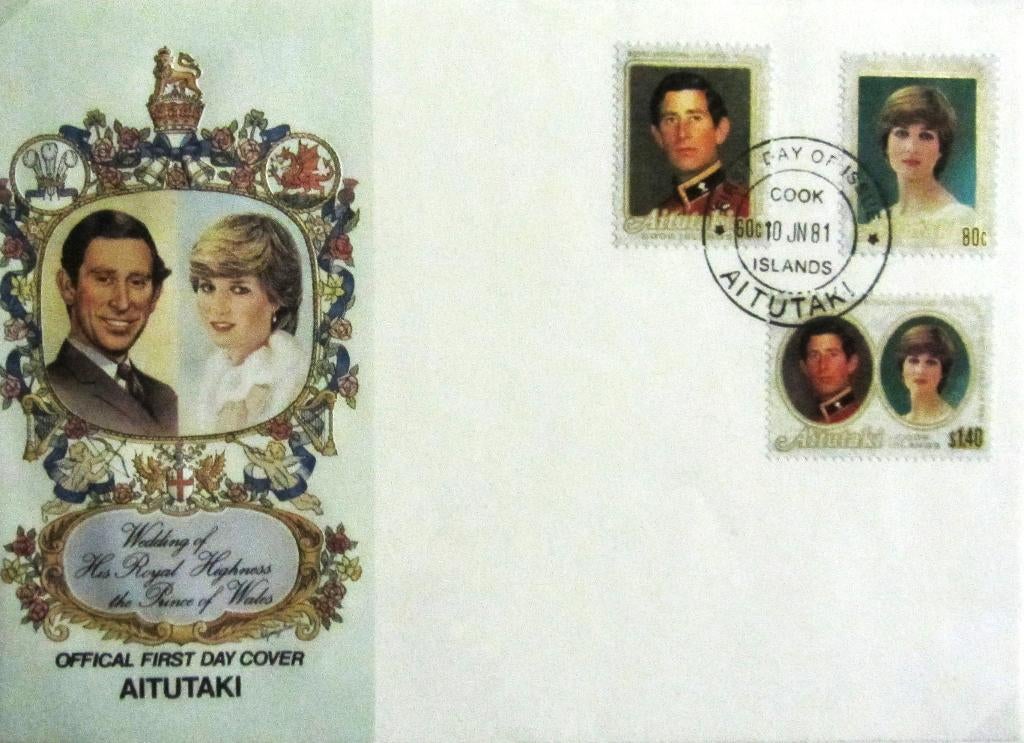 HUWELIJK PRINS CHARLES MET LADY DIANA- AITUTAKI ISLANDS, Enlèvement ou Envoi, Affranchi, Dynastie