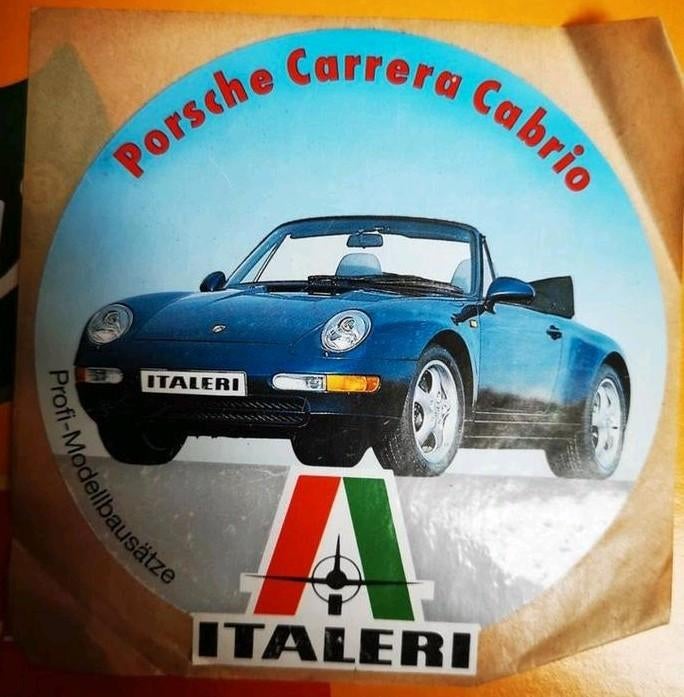 Feuille d'autocollants avec logo Italeri Porsche Carrera cab, Enlèvement ou Envoi, Comme neuf, Voiture, Italeri