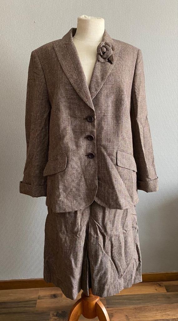Bruin geruite co-ord setje Basler maat 44, Kleding | Dames, Kostuum of Pak, Bruin, Verzenden, Zo goed als nieuw