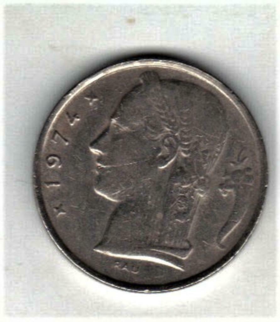 Belgisch muntstuk 5 fr 1974 frans, Verzenden, België, Losse munt