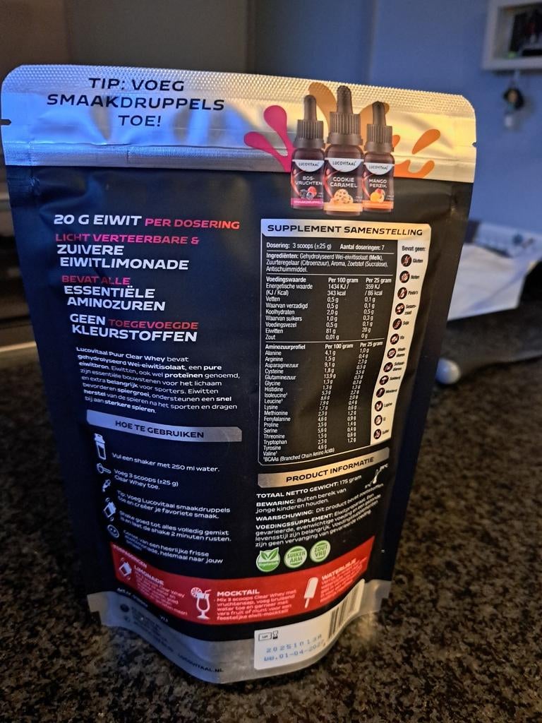 Puur clear whey 20gr eiwit, Sports & Fitness, Enlèvement