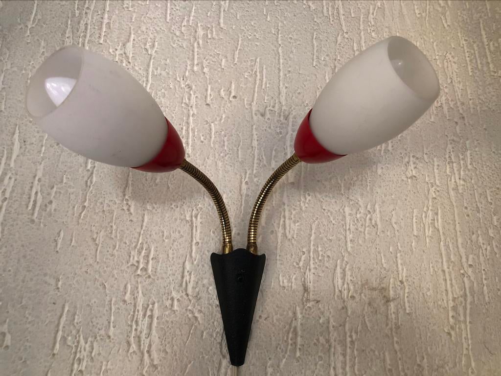 vintage retro wandlamp / wandlicht double swan, Enlèvement ou Envoi