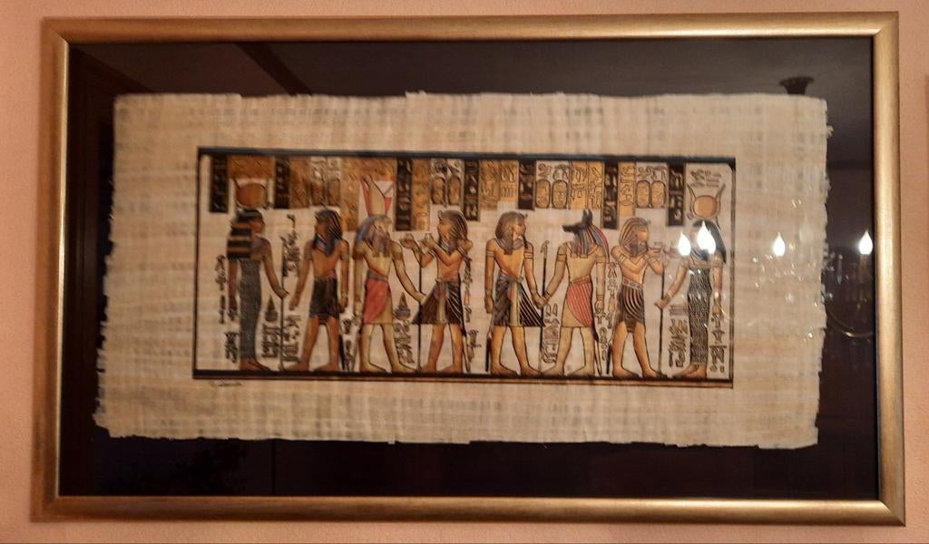 Papyrus authentique dans cadre 110x66cm, Maison & Meubles, Enlèvement